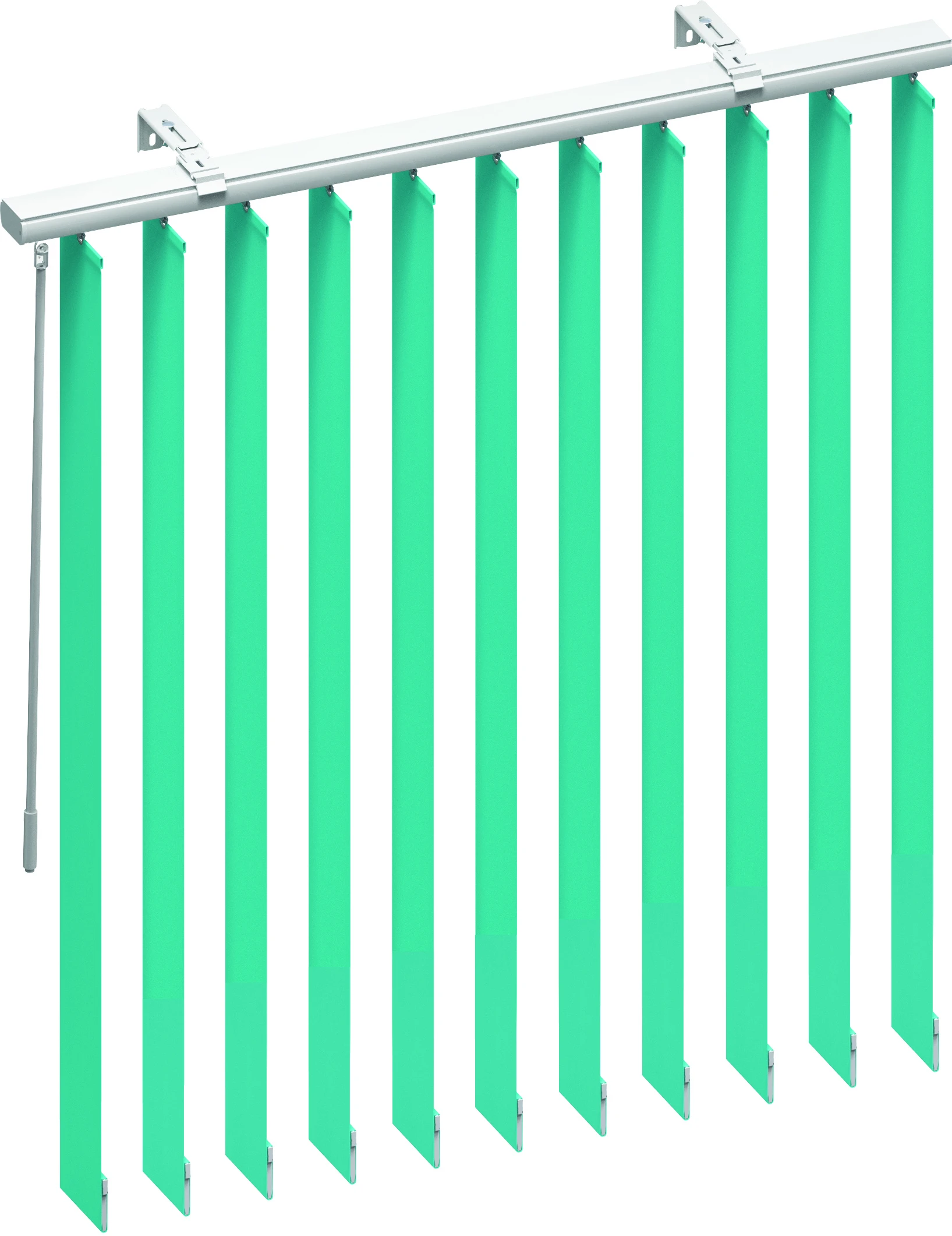 Verschieben und drehen der Vertikal-Jalousie mit einem Stab